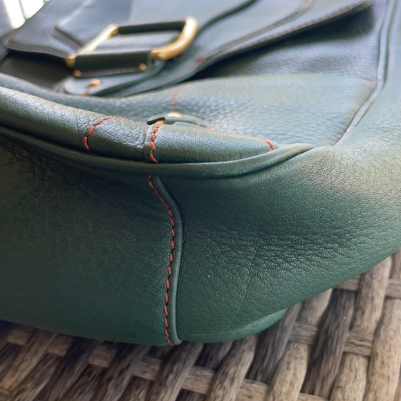 Cole Haan Deep Teal Leather Flap Shoulder Bag. - Picture 7 of 13
